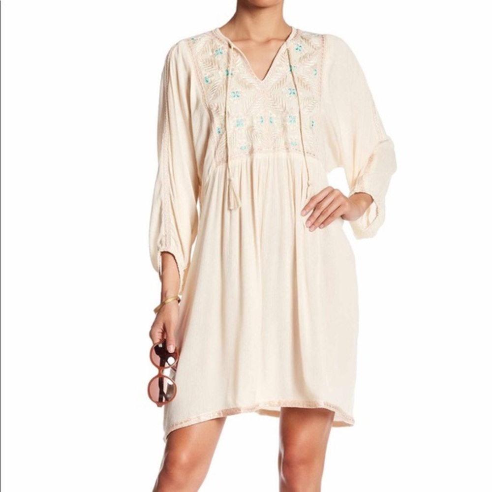 Anthro RAGA Boho Peasant Embroidered Dress